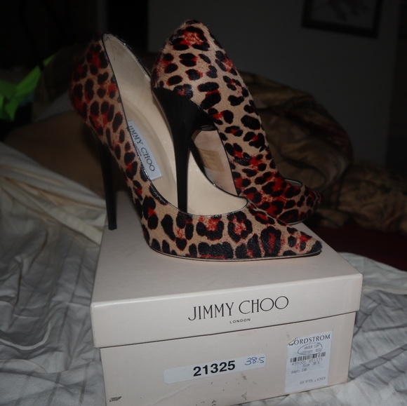 Jimmy Choo Shoes - Anouk lop leopard  red jimmy choo